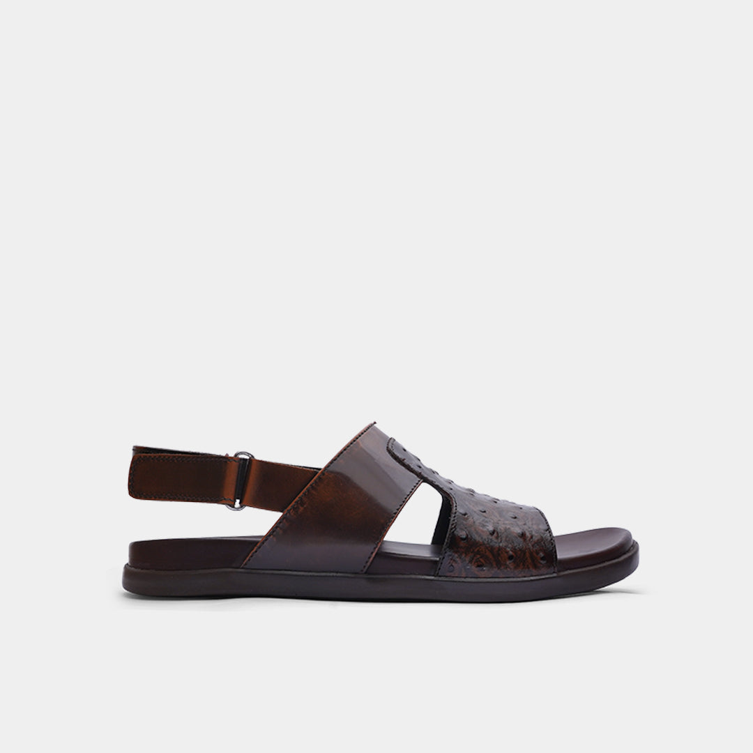 SD5 Brown Ostrich-Embossed
