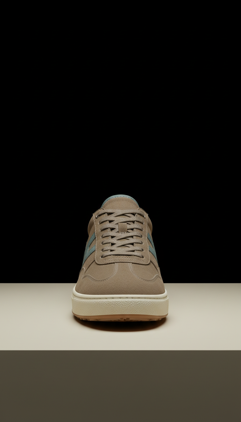 Suede Taupe Retro Low-Top