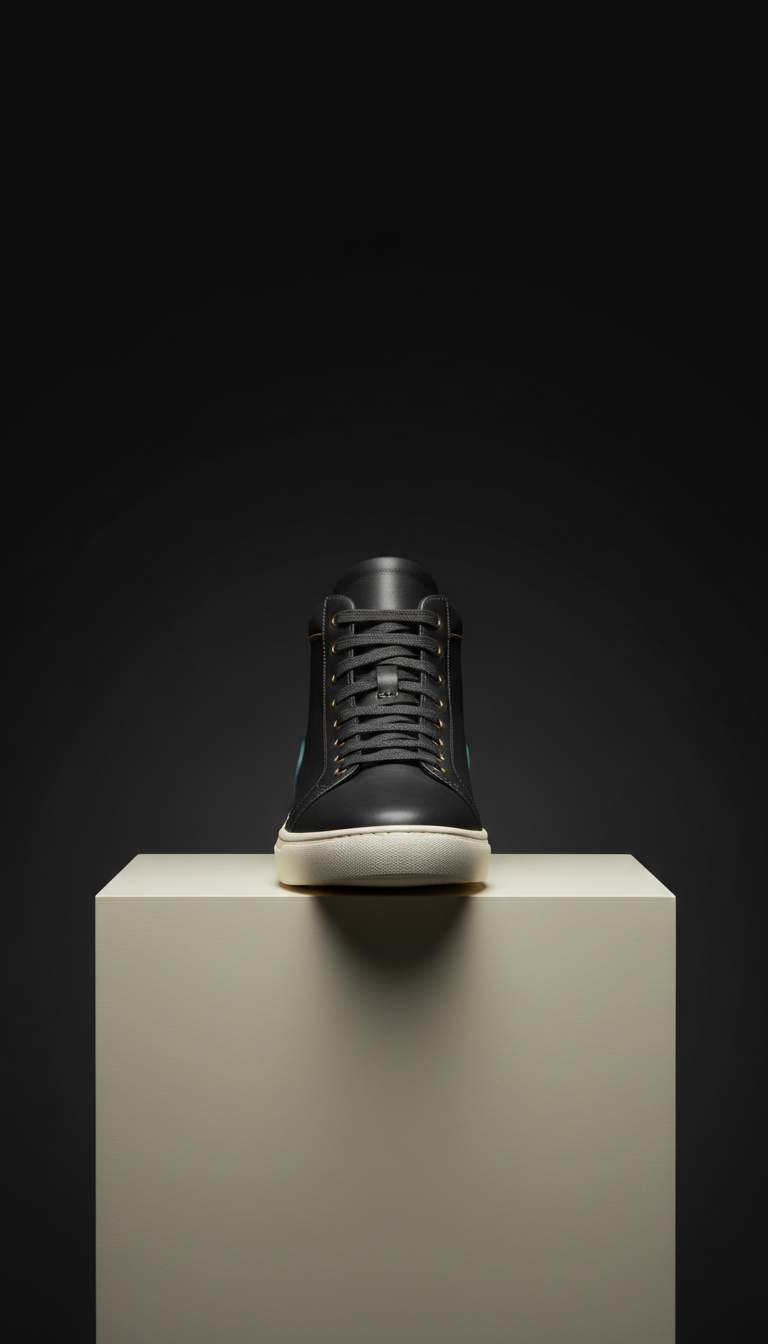Gallery Black Leather High-Top