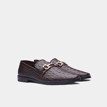 LGL 7 Brown Croc-Embossed