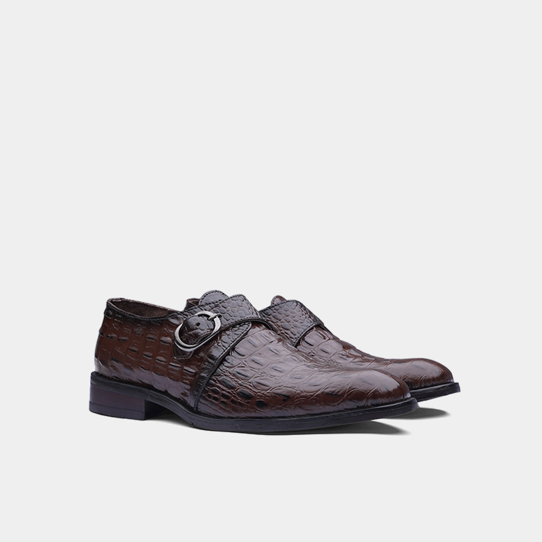 MNK3 Brown Croc-Textured