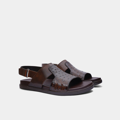 SD5 Brown Ostrich-Embossed