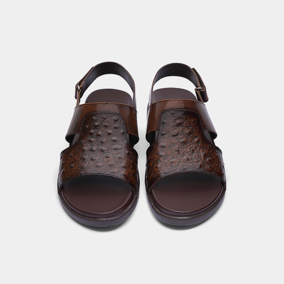 SD5 Brown Ostrich-Embossed