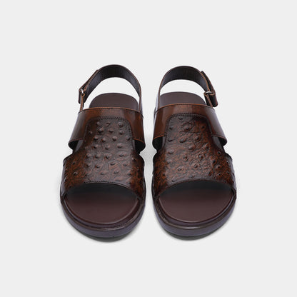 SD5 Brown Ostrich-Embossed