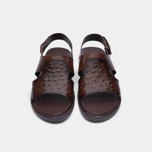 SD5 Brown Ostrich-Embossed