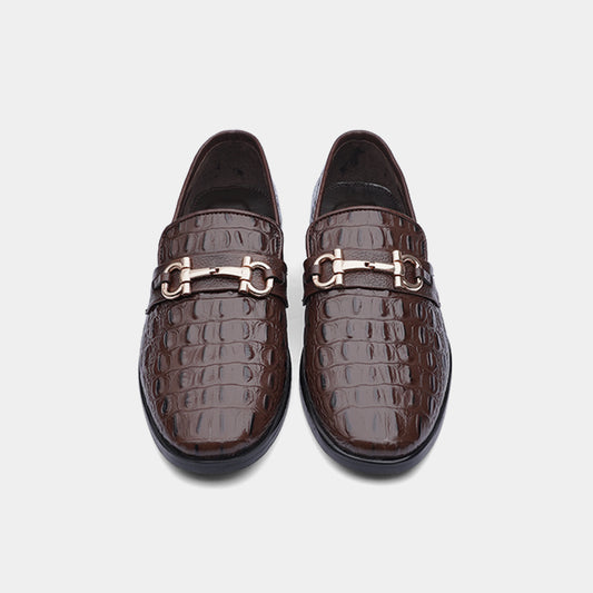 LGL 7 Brown Croc-Embossed