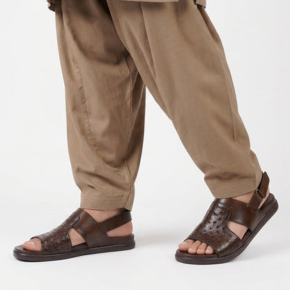 SD5 Brown Ostrich-Embossed