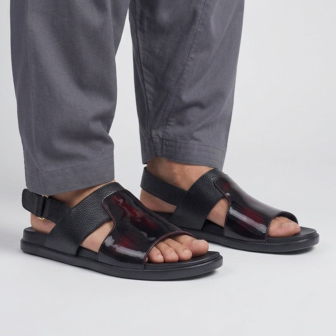 SD2 Black & Burgundy Brushoff Leather