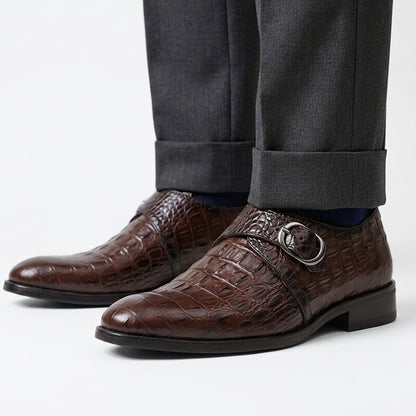 MNK3 Brown Croc-Textured