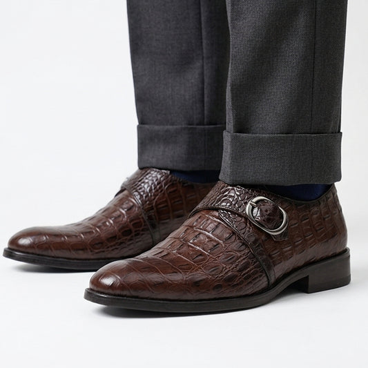 MNK3 Brown Croc-Textured