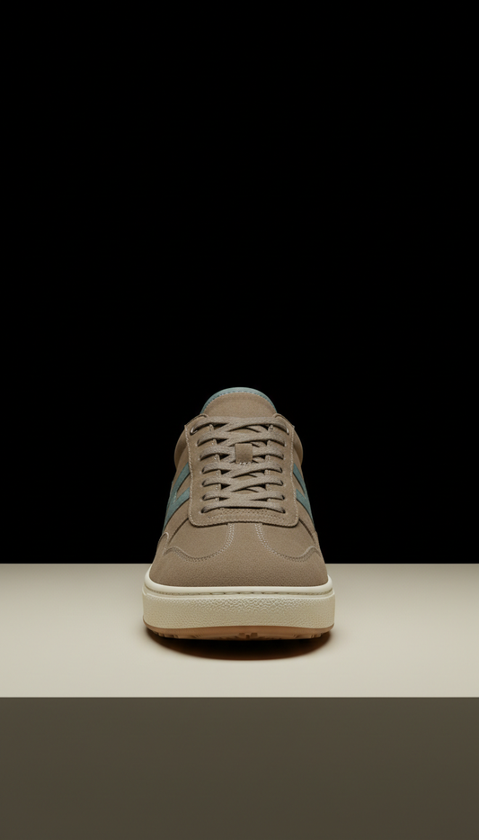 Suede Taupe Retro Low-Top